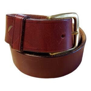 RARE Phillip Hawk Saddler Shoemaker Leather Brass Buckle Belt Hand Crafted 36